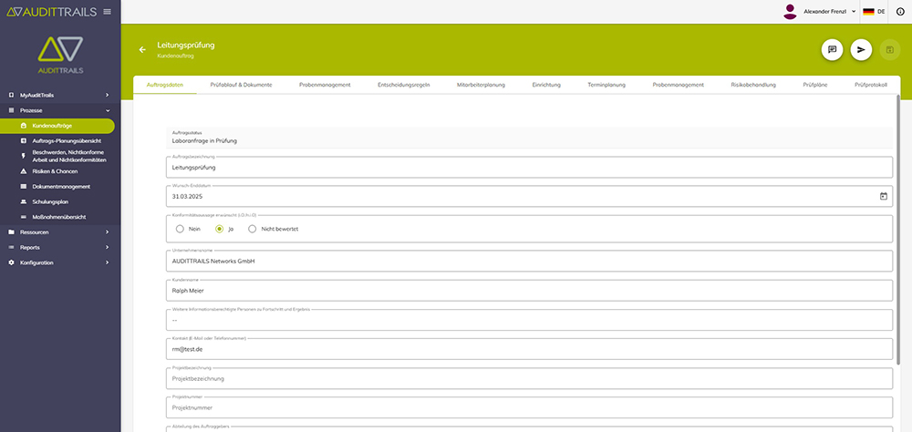 AUDITTRAILS-LIMS_Bild1_normkonforme-Auftragsplanung1 AUDITTRAILS LIMS