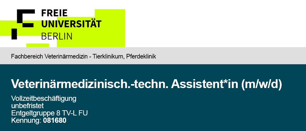 Header-Bild Stellenanzeige - Veterinärmedizinisch.-techn. Assistent*in (m/w/d)